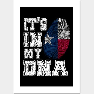 It's In My DNA Texas - Pride Flag Fingerprint Gift Posters and Art